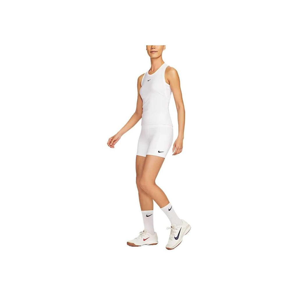 Nike Dri-Fit Court Comfortable Fashion Simple Versatile Solid Color Sports Shorts Women Shorts White FZ6678-101