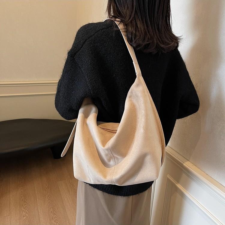 Suede Bag Women's Large-capacity New Autumn and Winter Casual Shoulder Messenger Bag Dumpling Bag