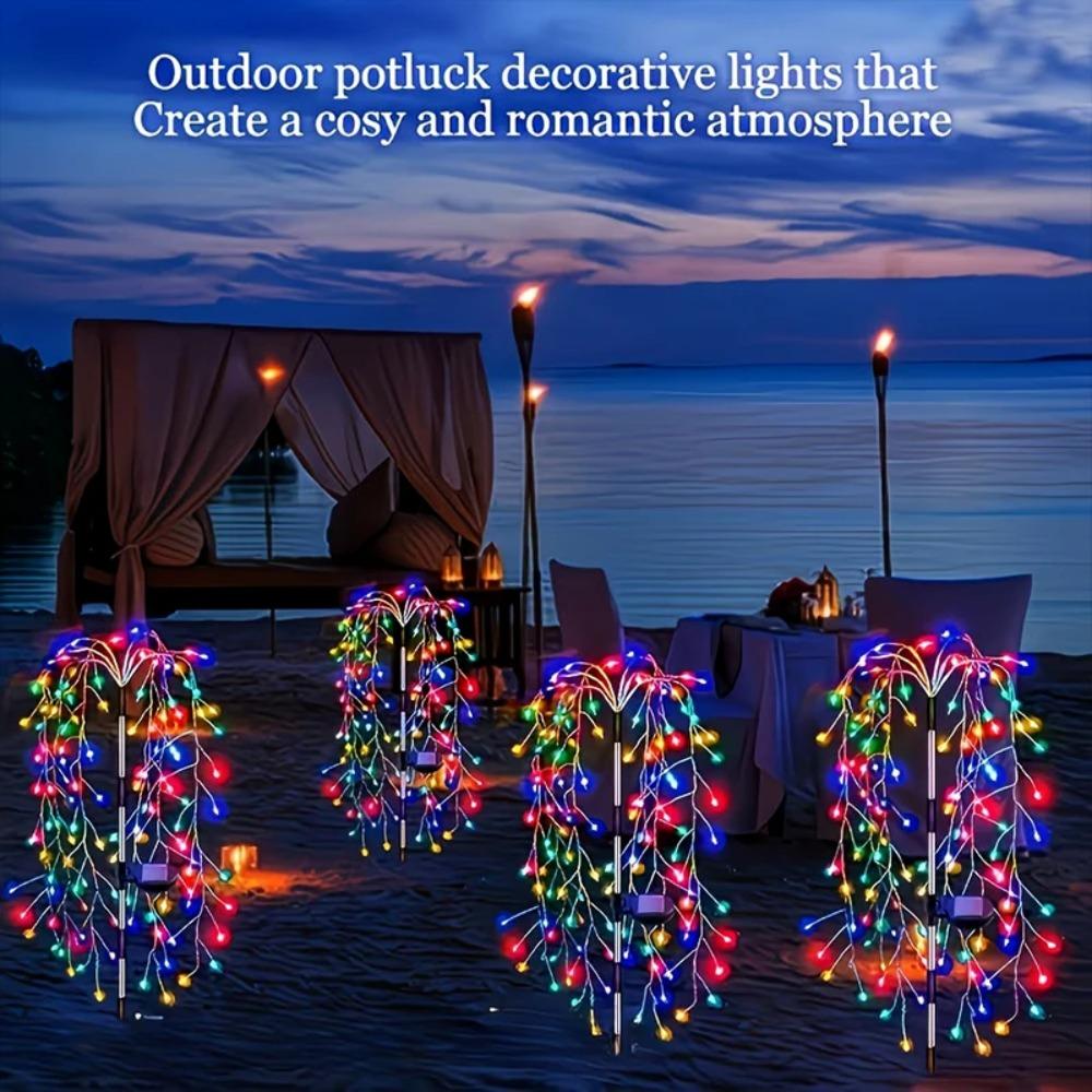 Outdoor LED Solar Fairy Lights Waterproof Landscape Pathway Decor Lawn Lamp for Villa Street Patio Balcony