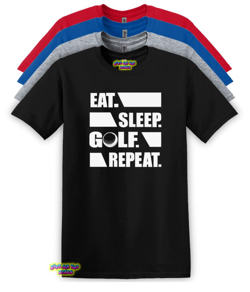 Eat Sleep Golf Repeat Golf Unisex Adult TShirt S3XL Unisex T-Shirt L