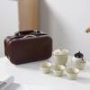 Tragbares Ru-Ofen Tee-Set 1 Gaiwan 3 Tassen Outdoor Reise Tee-Set Geschäftsgeschenk Anpassbar Freund Geburtstagsgeschenk
