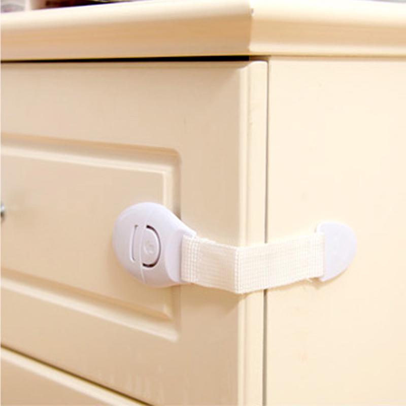 4pcs Children Safety Lock Extension Drawer Cabinet Lock Safety Lock Plastic Child Protection Lock
