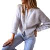 European and American soft and elastic autumn and winter solid color casual chic wear elegant style comfortable sweater casual knitted cardigan