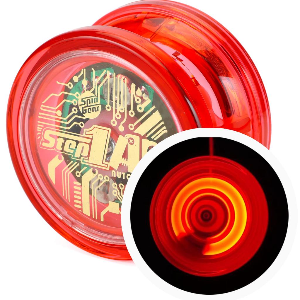 Spin Gear Step One AR Includes QR Code for Instructions Video Light-Up Yo-Yo, Auto-Return, (Red)