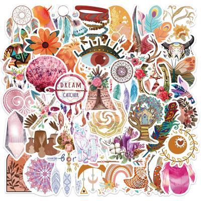 50 Cartoon Boho Style Graffiti Stickers Decorative Ipad Suitcase Notebook Diy Waterproof Stickers