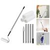 Adjustable Stainless Steel Paint Roller Set Long Household Wall Painting Tool Extendable Roller Poles Easy to Use
