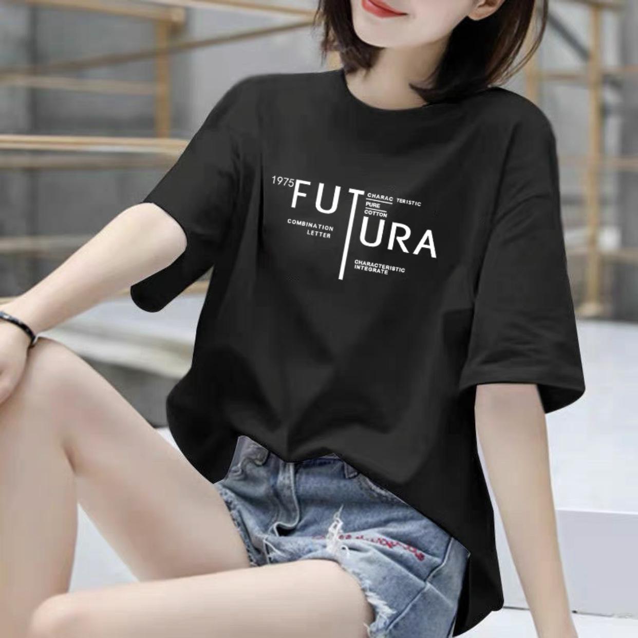 

2024 Унисекс Чистый Хлопок Тонкий Летний Футболка: Универсальный парный топ с короткими рукавами для женщин и мужчин XL (125-145 jin)