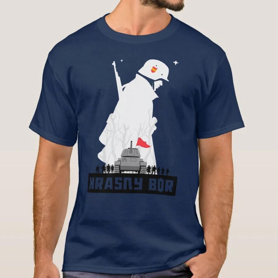 

Premium Cotton Short Sleeve O-Neck Mens T Shirt New S-5xl The Battle of Krasny Bor Forest Spain Blue Division T-Shirt.harajuku 4XL