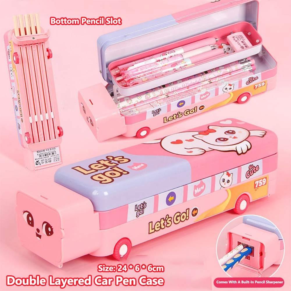 

Трехслойный пенал большой вместимости Металлический пенал Органайзер для канцелярских принадлежностей Подарок 03