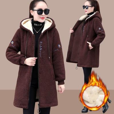 Women Patchwork Teddy Bear Coat Ladies Casual Hooded Long Sleeve Fleece Jacket Loose Warm Thicken Jacket