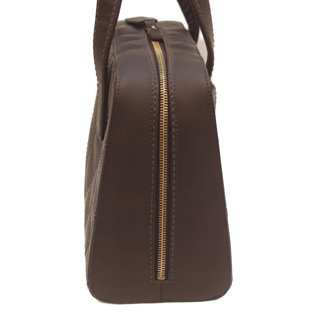 Chanel No. 8 Brown Wild Stitch Double Zipper Mini Boston Bag Boston Bag BrownUsed