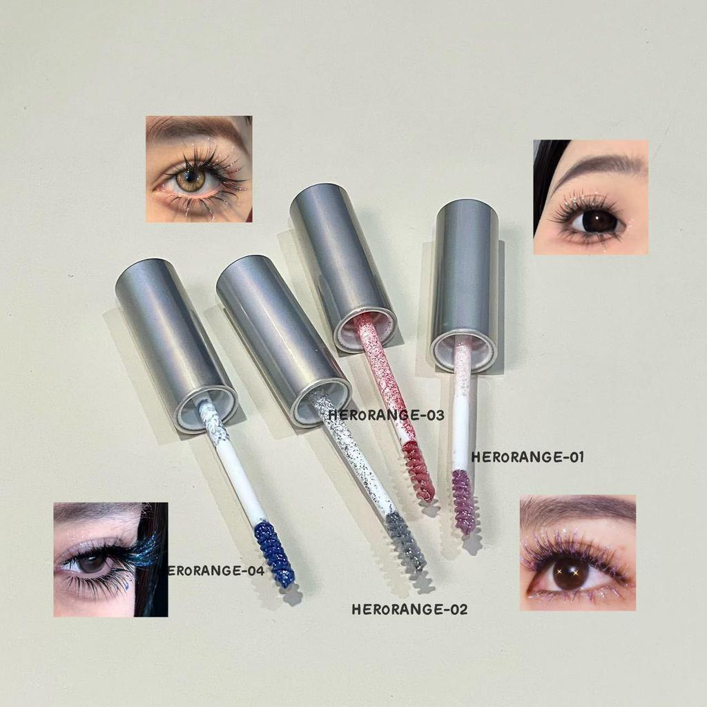 Diamond Glitter Mascara - Long-lasting, Thick, Curled, Sweat-Proof, Smudge-Proof, Fine Shimmer, Root-by-Root Application.