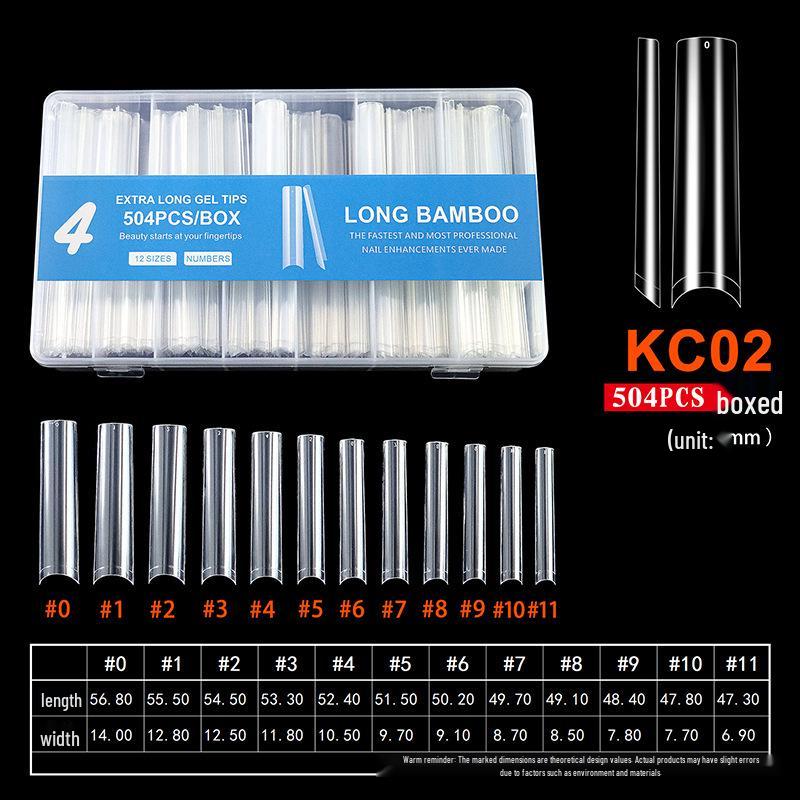 Extra Long Transparent XXL Ballet Trapezoid Nail Tips with Stickers