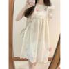 Forest embroidery small flying sleeve dress women's summer sweet little white skirt loose slimming doll skirt