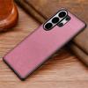 For Samsung Galaxy S25 Ultra Case Silk-Textured PU Leather Coated PC TPU Protective Phone Back Cover