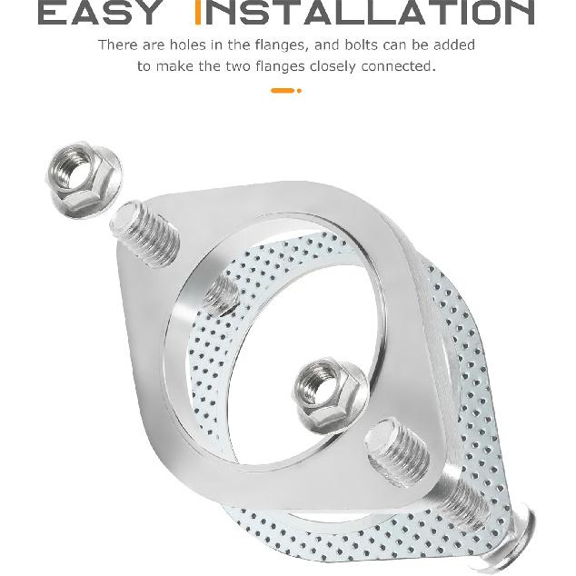 2PCS Exhaust Gasket,Car Accessories Exhaust Flange Gasket,Muffler Gasket,Catalytic Converter Gasket,Exhaust Flange Repair Kit With Bolt & Nut,Fit For