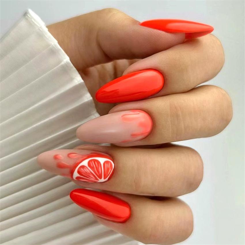 24Pcs Pink Matte French Leopard Square Coffin Press On Nails Artificial Acrylic Fake Nails For Women