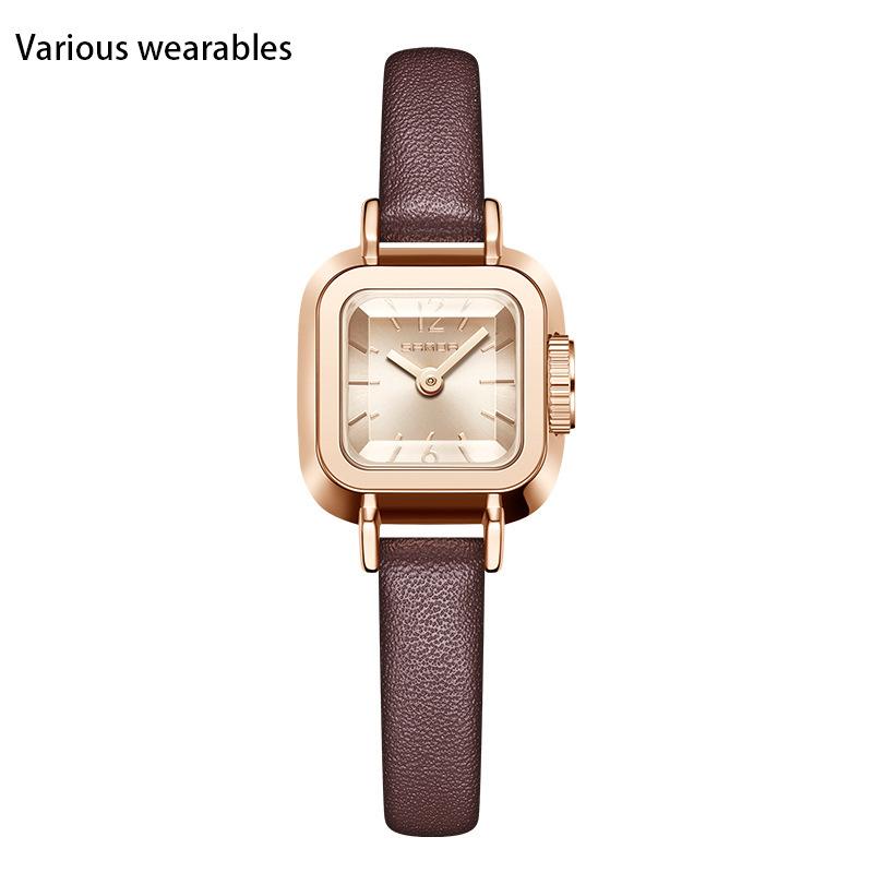 

Новые часы с квадратным ремешком и кварцевыми часами, модные простые римские узоры, водонепроницаемые кварцевые женские часы с ремешком