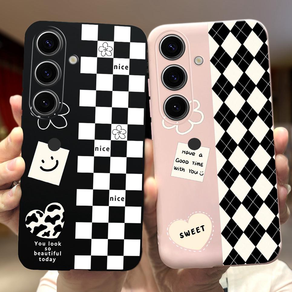 Pour Coque Samsung Galaxy S24 Pare-chocs Étui Samsung S24+ S24 Plus S24 Ultra Téléphone Coques Étui Jelly Fille Fleur Papillon Étui Souple