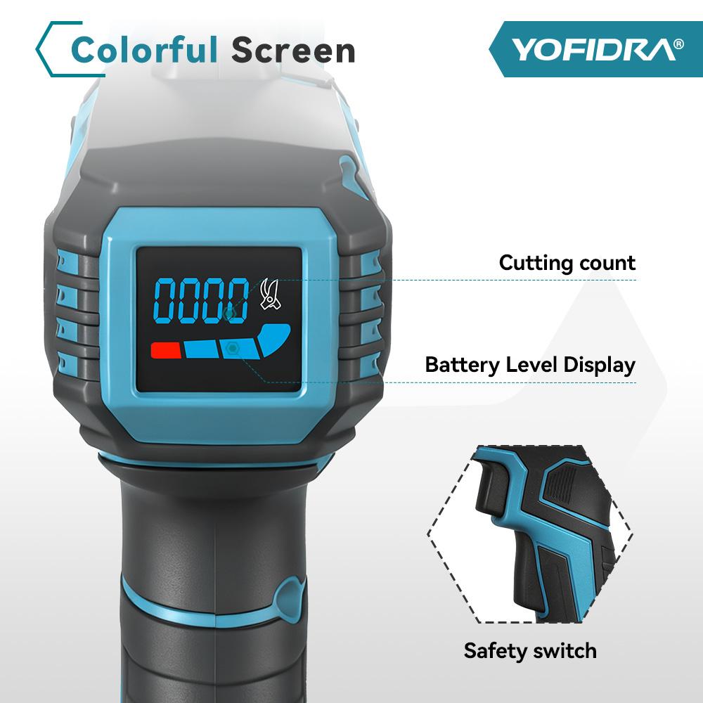 Yofidra 60mm KI Zahnräder Steuerung Bürstenlose Elektrische Astschere Akku Baum Bonsai Beschneidung Elektrische Schere Für Makita 21V Akku