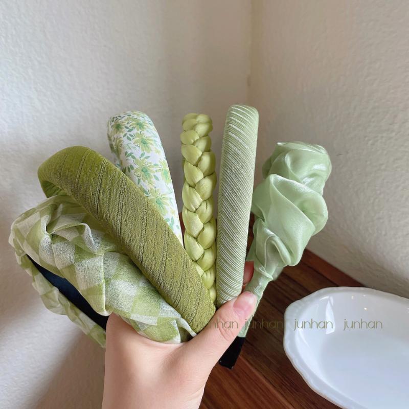 

Зеленые волосы в спираль, сетчатые оборки, витая повязка для волос, женская заколка для волос, украшение для волос, повязка на голову