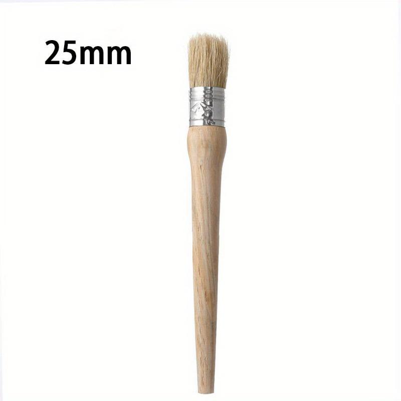 1pc Round Bristle Chalk Oil Paint Painting Wax Wooden Handle Brush Artist
