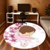 1pc Ballerina, Flowers Round Chair Mat Area Rug - Non-Slip, Floor Mat for Office, Bedroom, Home Decor Christmas Gift P0811428