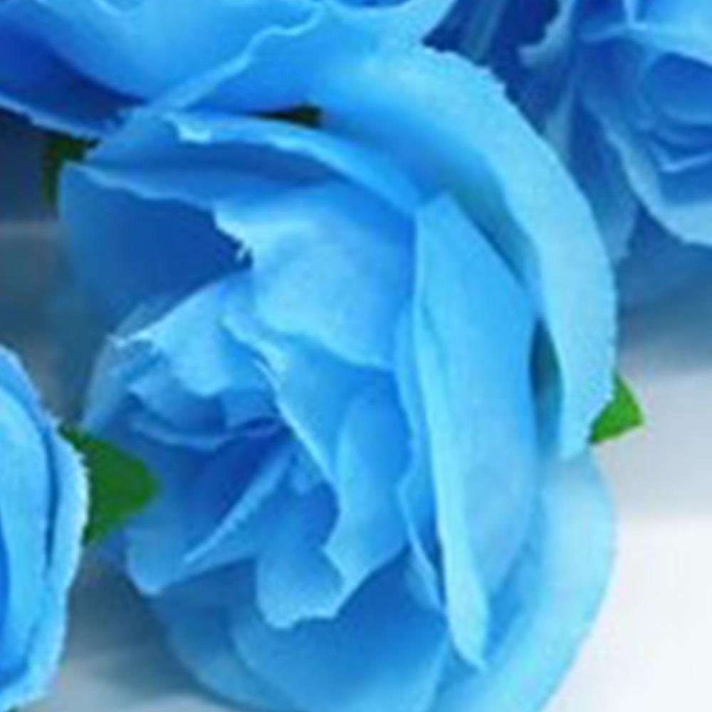 50pcs Blue White Red Artificial Silk Rose Heads Rose DIY Craft Fake Rose  Home Interior синий