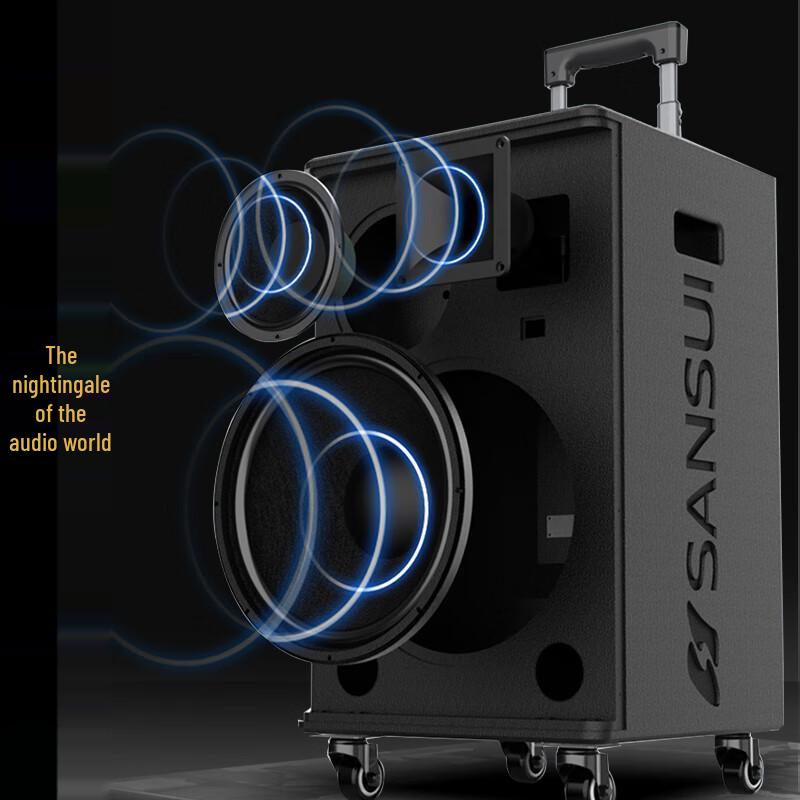 SANSUI E12 Portable High-Power Trolley Speaker