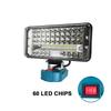 Wireless LED Work Light Portable Jobsite Light Spotlight Lamp Flood Light Flashlight Fit Makita 18v Battery (No Battery)