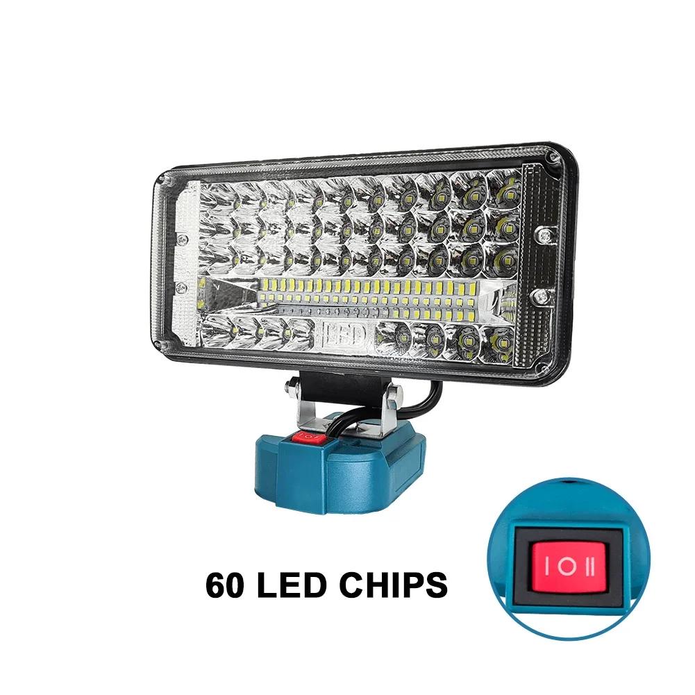 Wireless LED Work Light Portable Jobsite Light Spotlight Lamp Flood Light Flashlight Fit Makita 18v Battery (No Battery)
