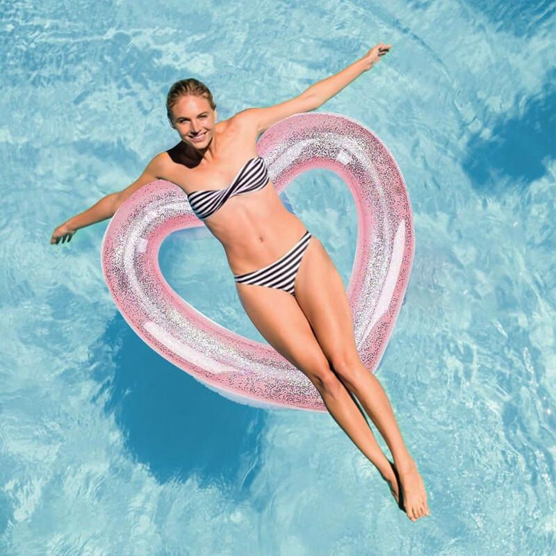 Kids' Inflatable Sequin Heart Swim Ring