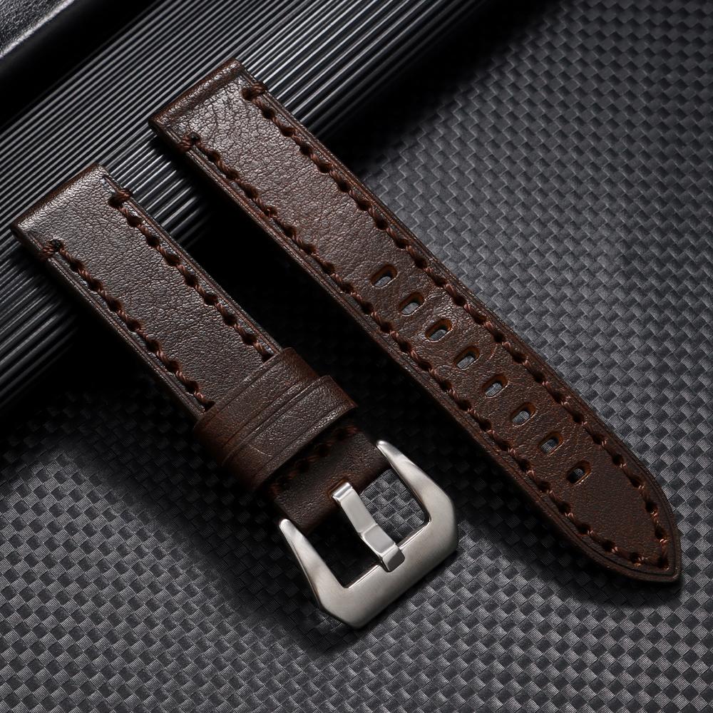 Echtes Leder Uhrenarmband 18mm 20mm 22mm 24mm 26mm für Panerai für Omega Rindslederarmband Vintage Braun Herren Damen Uhrenarmband