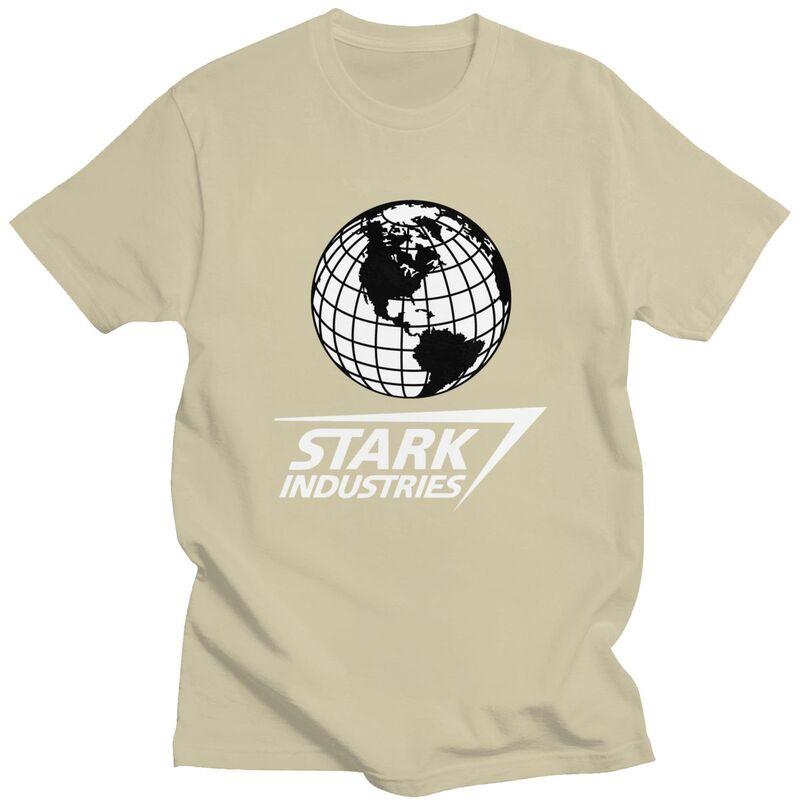 Custom Stark Industries T Shirts for Men Pure Cotton Tee Tops Tshirts Short Sleeve Casual Tshirt