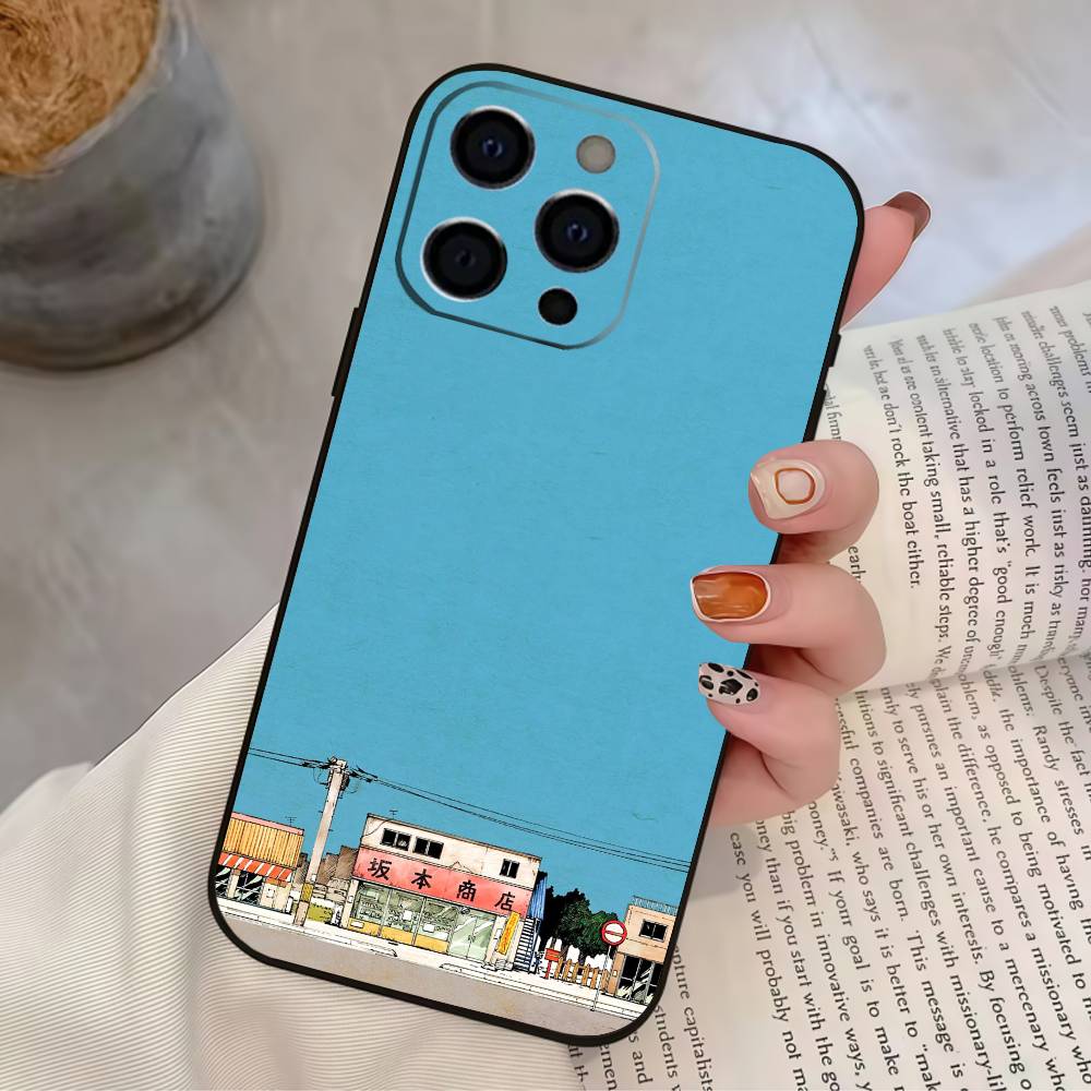 S-Sakamoto Anime D-DAY Phone Case For iPhone 17,16,15,14,13,12,11 Plus,Pro Max,XS,Soft Silicone Black Cover
