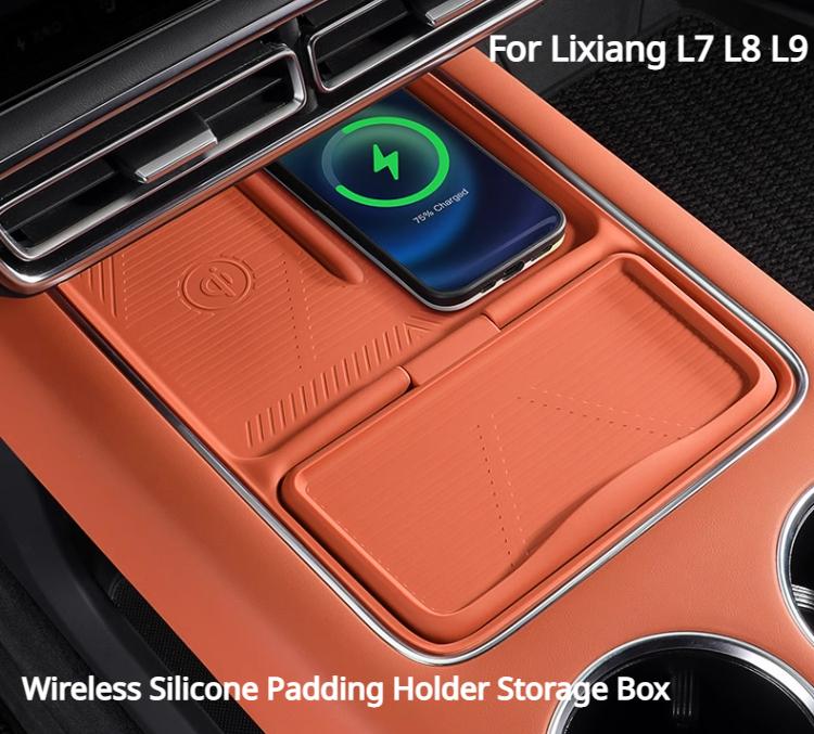 For Li Lixiang L7 L8 L9 2022 2023 2024 Car Wireless Silicone Padding Holder Storage Box Anti slip Pad Auto Accessories Lixiang