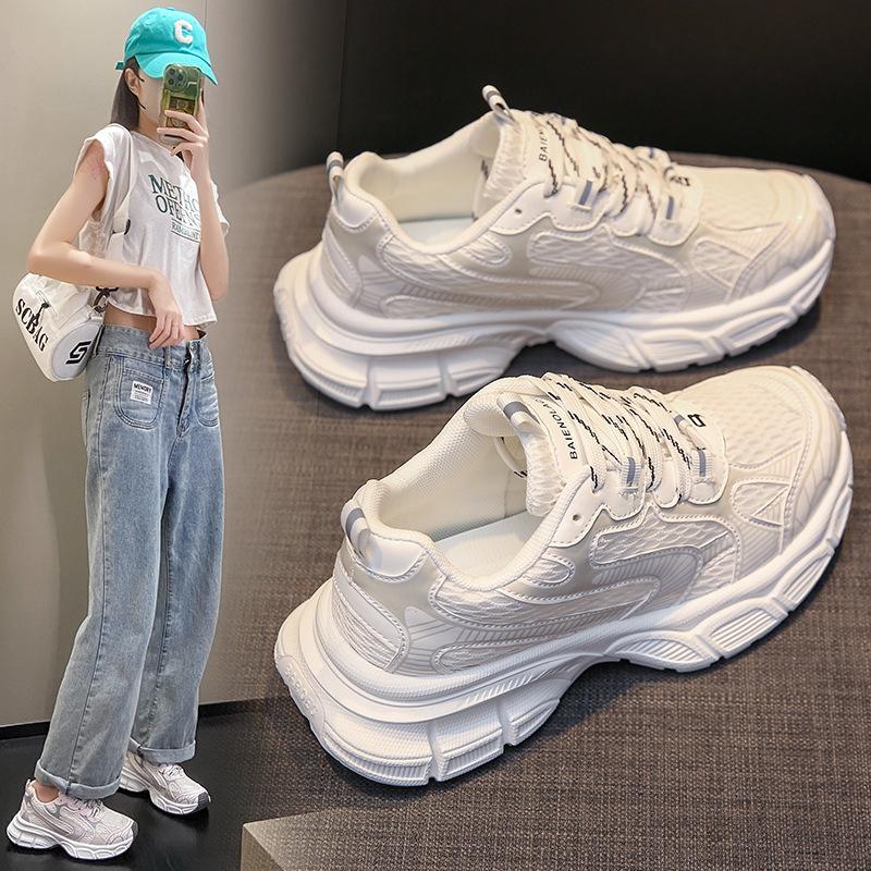 Height Increasing Chunky Sneakers Women Platform Shoes New Breathable Sports Shoes 2024 Simple Fashion Women's Casual Shoes