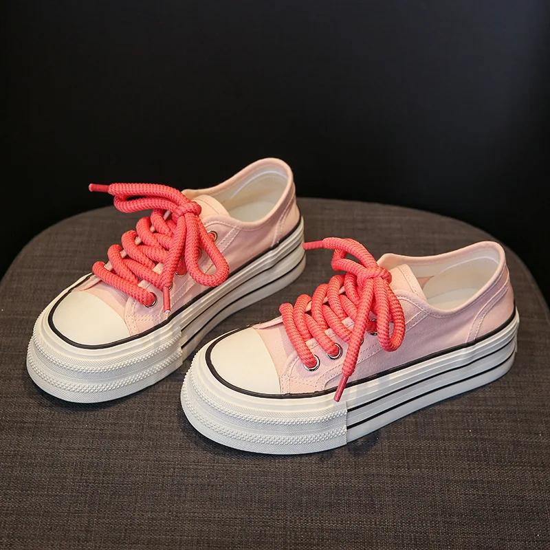Fashion 2025 Summer New Women's Fashion Casual Canvas Shoes Comfortable, Breathable, Thick Soled, Anti Slip Casual Shoes