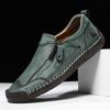 Handmade Leather Men Shoes Casual Slip On Loafers Breathable Leather Shoes Men Flats Fashion Moccasins Tooling Shoes Plus Size