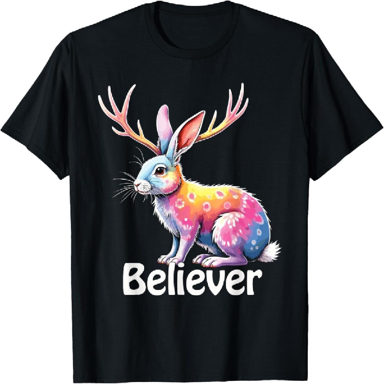 Jackalope Funny Cryptid Mythical Rabbit T-Shirt XXXXXL разноцветный