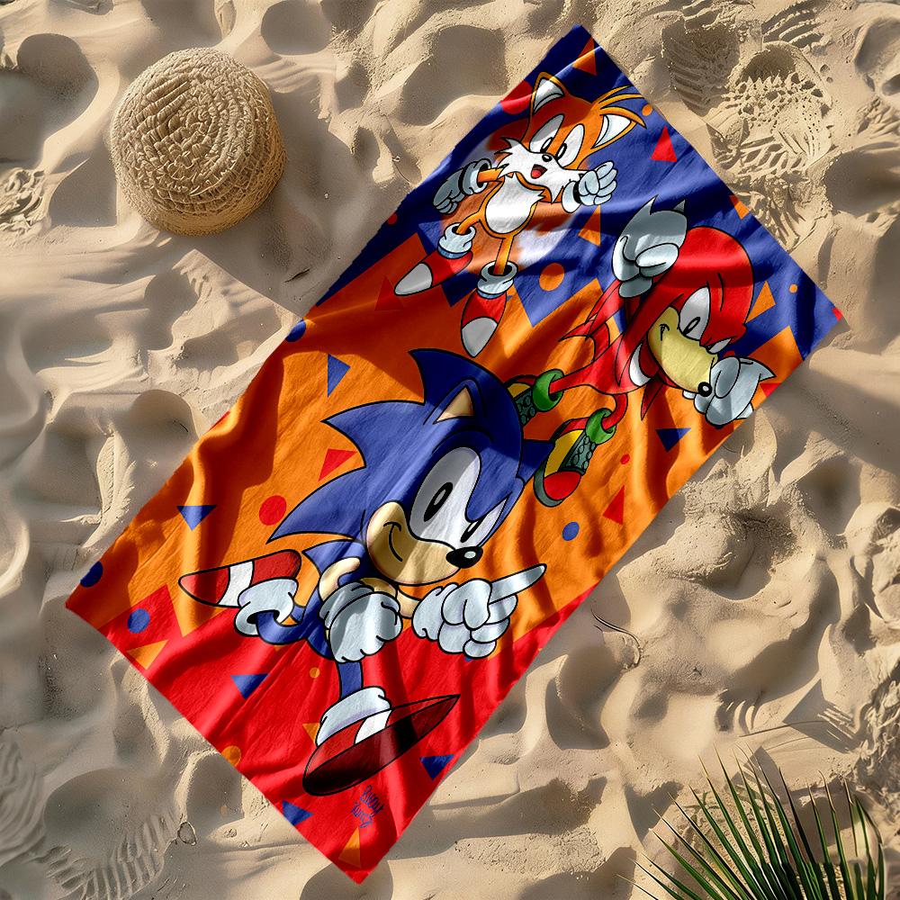 Sonic Durable Beach Towel Lightweight for Outdoor Daily Use Fashion Lovers Perfect Gift for Valentine's Wedding Birthday