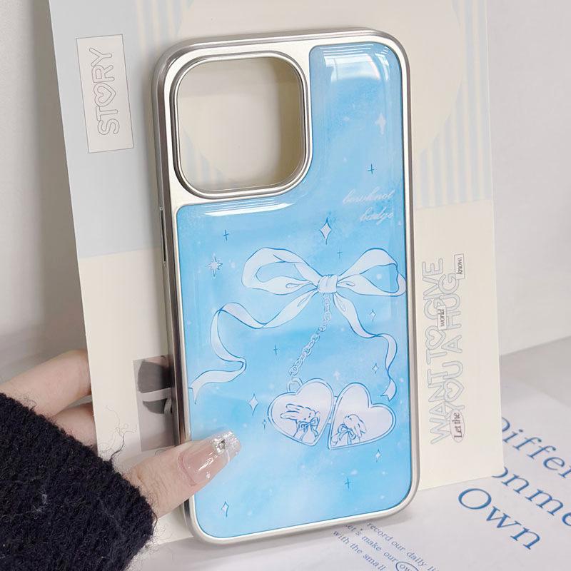 Electroplated Silver Edge Drip Glue Case for iPhone 13/14/15 Pro Max & Huawei P70 Pro