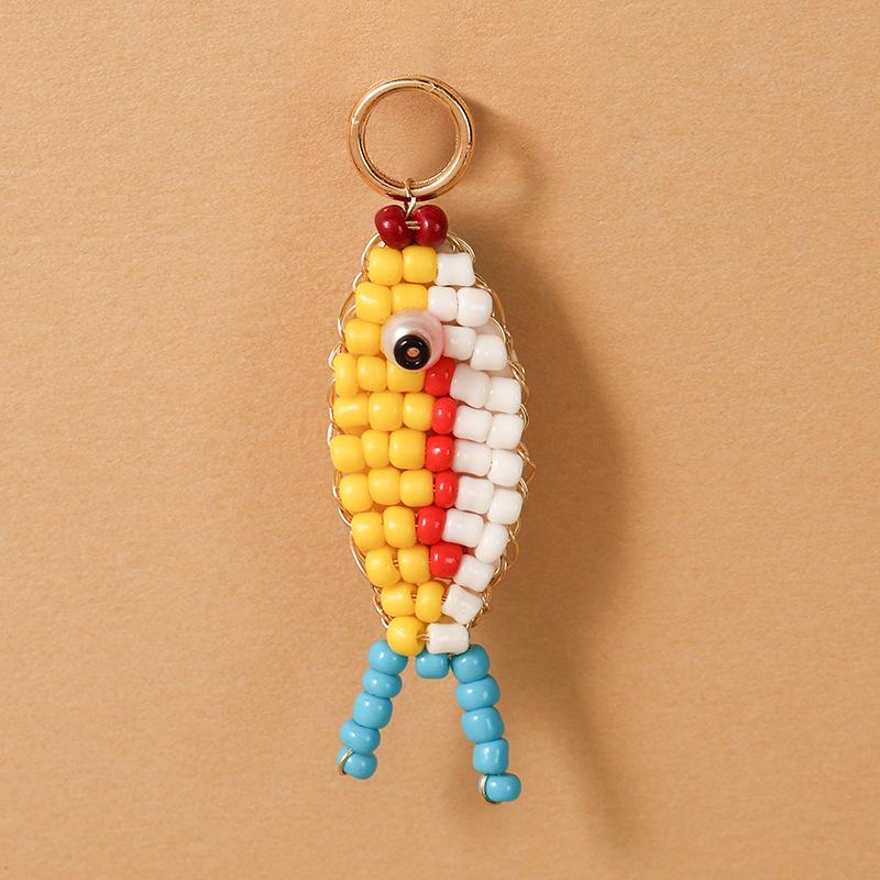 Colorful Beaded Fish Pendant Keychain - DIY Dopamine Series
