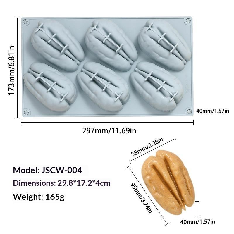 Food Grade Silicone Walnut Shaped Baking Mold Nonstick Easy Release For Chocolate Candy Dessert Making