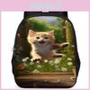 Cute Cat 15-inch Spacious School Backpack Lightweight For Kids Unisex