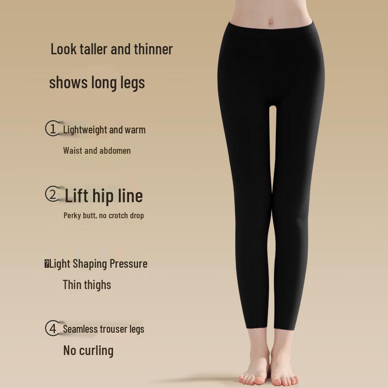 MaoRen Women's High-Waist Cashmere Silk Thermal Leggings