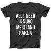 Alles, was ich brauche, ist Suvo Meso und Rakija Serbisch T-Shirt EAT Herren Damen Unisex Langarm Tanktop Hoodie Schwarz