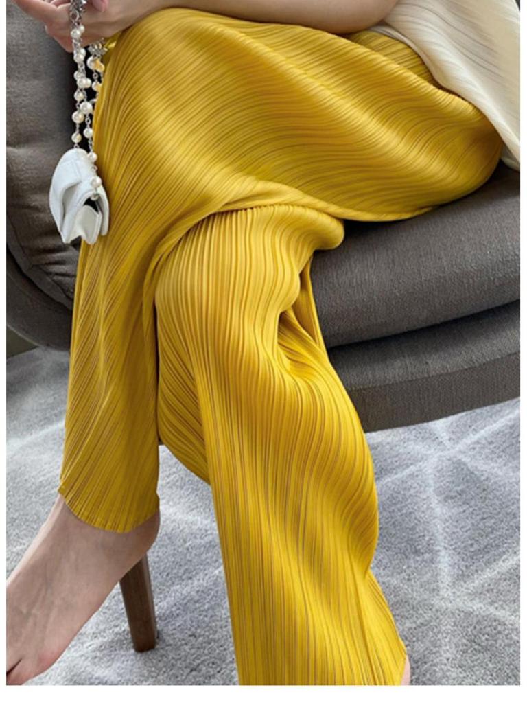 Damen High-Waist Plissee Weitbein Hose: 2025 Sommer Retro-Stil