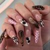 Fashionable French False Nail Pink Gradient Pattern Lightweight ABS Material Easy Application Nail Decoration