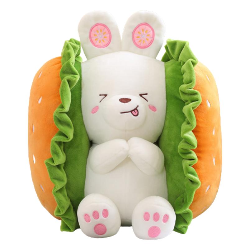 

Plush Rabbit Corgi Toy Stuffed Doll Hamburg Pillow Gift Decoration Collection Rabbit,25cm/9.84in